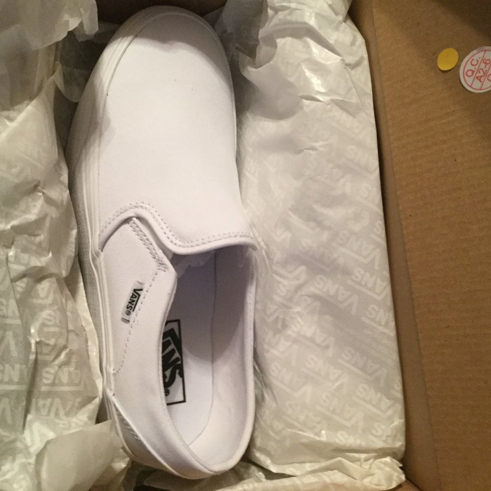 Vans Women's Classic Slip-On Platform Sneakers in White